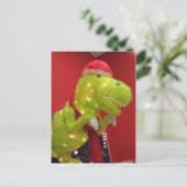 Cartes Pour Fêtes Annuelles Dinosaure de Noël (Debout devant)