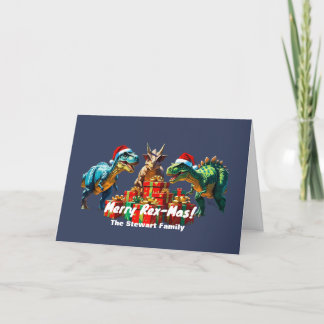 Cartes Pour Fêtes Annuelles Dinosaure de Noël - Joyeux Rex-Mas ! 2