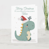 Cartes Pour Fêtes Annuelles #Dinosaure de Noël personnalisés (Devant)