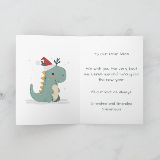Cartes Pour Fêtes Annuelles #Dinosaure de Noël personnalisés (Intérieur)