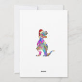 Cartes Pour Fêtes Annuelles Dinosaure de Noël T-Rex (Dos)