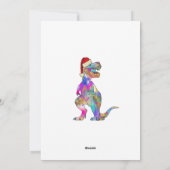 Cartes Pour Fêtes Annuelles Dinosaure de Noël T-Rex Père Noël (Dos)