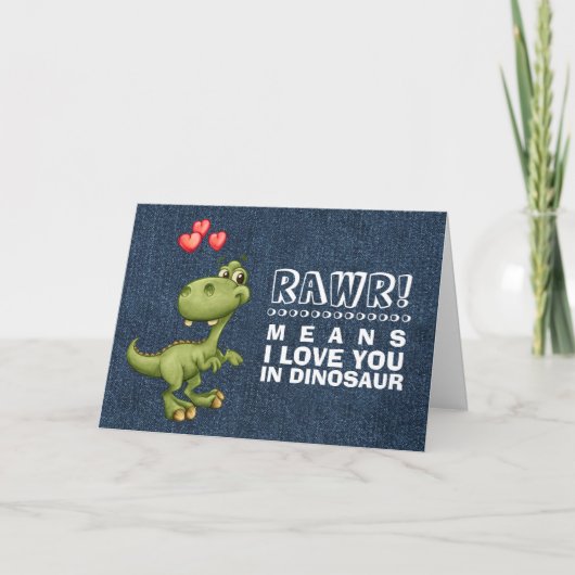 Cartes Pour Fêtes Annuelles Dinosaure Dinosaure Saint Valentin (Devant)
