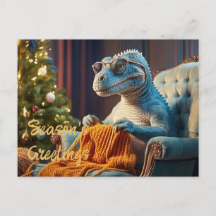 Cartes Pour Fêtes Annuelles Dinosaure tricote Joyeux Noël