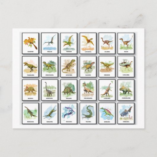 Cartes Pour Fêtes Annuelles Dinosaures (Devant)