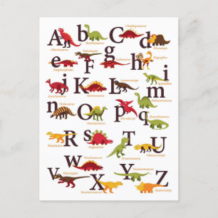 Cartes Pour Fêtes Annuelles Dinosaures Alphabet
