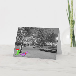 Cartes Pour Fêtes Annuelles Dinosaures dans la neige, Université de Chicago