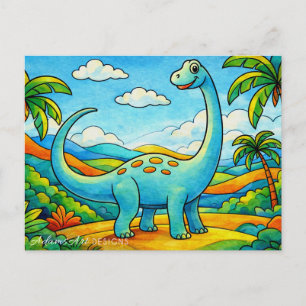 Cartes Pour Fêtes Annuelles Dinosaures Mignons Colorés pour Enfants