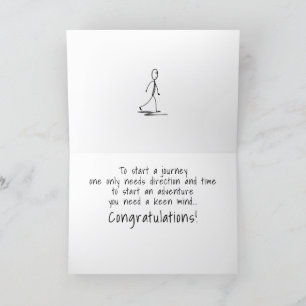 Cartes Pour Fêtes Annuelles Diplômé Paix Sortie Début Une Aventure