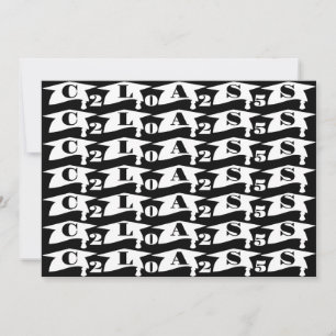Cartes Pour Fêtes Annuelles Diplômé Promotion 2026 Noir et Blanc