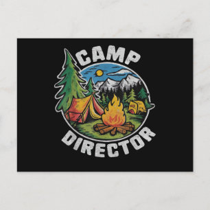 Cartes Pour Fêtes Annuelles Directeur de camp rétro Camping Camp d'été Drôle d