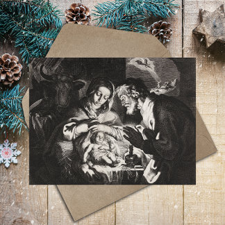 Cartes Pour Fêtes Annuelles Directeur de la scène de la Nativité de Noël