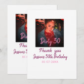 Cartes Pour Fêtes Annuelles Dirty 30 Anniversaire ajouter nom rose ajouter dat (Devant / Derrière)