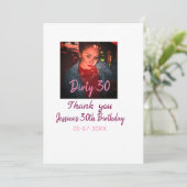Cartes Pour Fêtes Annuelles Dirty 30 Anniversaire ajouter nom rose ajouter dat (Debout devant)