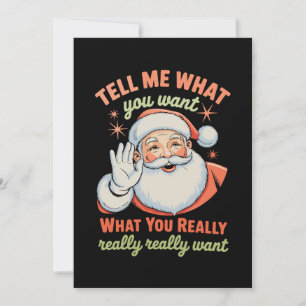Cartes Pour Fêtes Annuelles Dis-moi ce que tu veux vraiment Noël Xmas