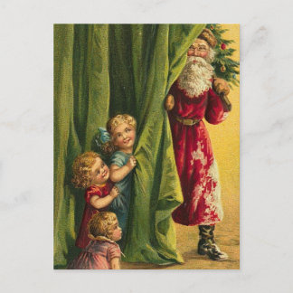 Cartes Pour Fêtes Annuelles Dissimulation de l'arbre rouge d'enfants de