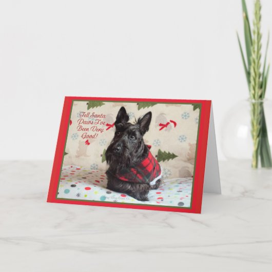 Cartes Pour Fêtes Annuelles Dites à Père Noël Paws que j'ai été bon (Devant)