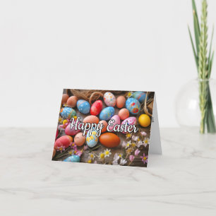 Cartes Pour Fêtes Annuelles Divers Oeufs Colorés Mignons Joyeux Pâques