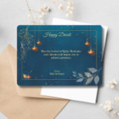 Cartes Pour Fêtes Annuelles Diwali Purple Golden Lamp Diyas Salutation