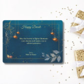 Cartes Pour Fêtes Annuelles Diwali Purple Golden Lamp Diyas Salutation