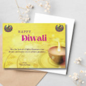 Cartes Pour Fêtes Annuelles Diwali Yellow Mandala Lamp Salutation