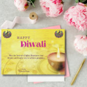 Cartes Pour Fêtes Annuelles Diwali Yellow Mandala Lamp Salutation