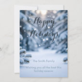 Cartes Pour Fêtes Annuelles DIY Customizable Photo Template Clean Snow Bokeh (Devant)