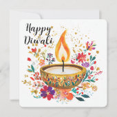Cartes Pour Fêtes Annuelles Diya de la dévotion (Devant)