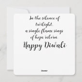 Cartes Pour Fêtes Annuelles Diya de la dévotion (Dos)