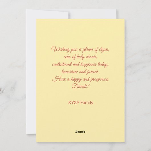 Cartes Pour Fêtes Annuelles Diya festive indienne de Diwali avec Mandala (Dos)