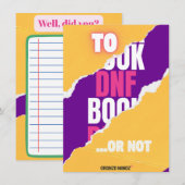 Cartes Pour Fêtes Annuelles DNF Tracker for  Book Readers (Devant / Derrière)