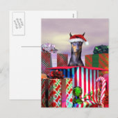 Cartes Pour Fêtes Annuelles Doberman Christmas Surprise (Devant / Derrière)