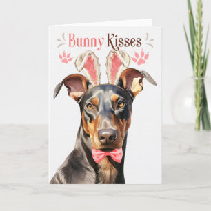 Cartes Pour Fêtes Annuelles Doberman Pinscher à Bunny Ears pour Pâques