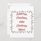 Cartes Pour Fêtes Annuelles Doberman Pinschers Font Noël Joyeux (Devant / Derrière)