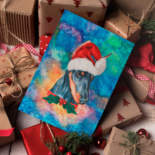 Cartes Pour Fêtes Annuelles Doberman race Chien Noël
