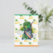 Cartes Pour Fêtes Annuelles Doberman Shamrock St. Patricks Day (Debout devant)
