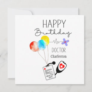 Cartes Pour Fêtes Annuelles Docteur Joyeux Ballons d'anniversaire à plat Anniv