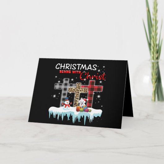 Cartes Pour Fêtes Annuelles Dog Lover | Maltese Christmas Begins With Christ (Devant)