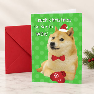 Cartes Pour Fêtes Annuelles Doge Mème Drôle Vert
