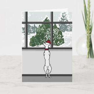 Cartes Pour Fêtes Annuelles Doggie dans la fenêtre de Noël
