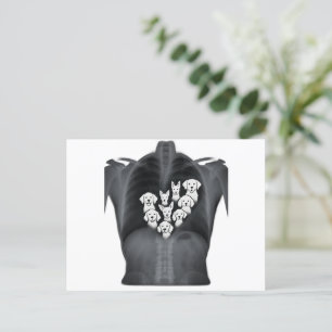 Cartes Pour Fêtes Annuelles Doggie Heart X-Ray - Amusant Doggie Chien Concepti