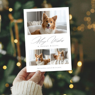 Cartes Pour Fêtes Annuelles Doggy Kisses Funny Chien 3 Photo Noël moderne
