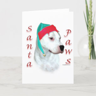 Cartes Pour Fêtes Annuelles Dogo Argentino Père Noël Paws