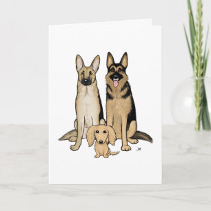 Cartes Pour Fêtes Annuelles Dogs Family Portrait Card