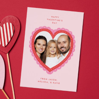 Cartes Pour Fêtes Annuelles Doily Lace Heart Valentine's Day Photo