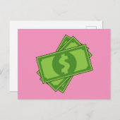 Cartes Pour Fêtes Annuelles Dollar de l'argent du dessin (Devant / Derrière)