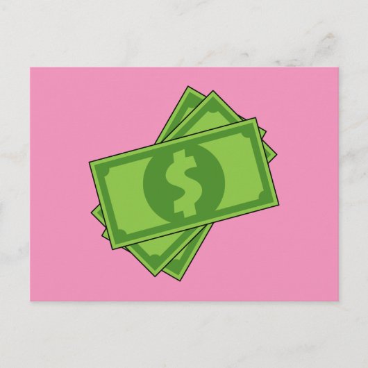 Cartes Pour Fêtes Annuelles Dollar de l'argent du dessin (Devant)