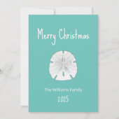 Cartes Pour Fêtes Annuelles Dollar de Noël de plage tropicale Turquoise (Devant)