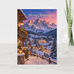 Cartes Pour Fêtes Annuelles Dolomites Italie Joyeux Noël