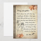 Cartes Pour Fêtes Annuelles Don de fille | Lettre À Ma Fille De Maman (Devant / Derrière)